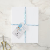 ブルースクープ赤ちゃんシャワーメッセージカード ギフトタグ (より糸付き)