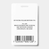 ブルースクーモダンルナース従業員の写真名ID バッジ (Back)