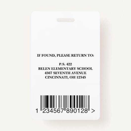 ブルースクーモダンルナース従業員の写真名ID バッジ (裏面)