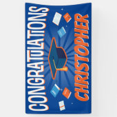 ブルースクーモダンル卒業おめでとう 横断幕 (縦)