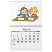 ブルースクールの年のカレン子供へダー カレンダー (2月 2027)
