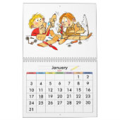 ブルースクールの年のカレン子供へダー カレンダー (1月 2027)