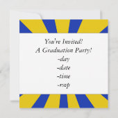 ブルースクールカラー付きフクロウ卒業金ゴールド 招待状 (裏面)