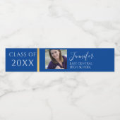 ブルースクールカラー |高校の上級写真 ペットボトルラベル (シングルラベル)