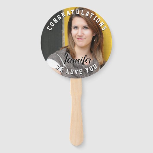 ブルースクールカラー、2020年パーソナライズされた卒業 ハンドファン (裏面)