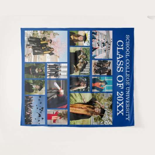 ブルースクールカレッジ大学卒業写真 タペストリー (正面(横))