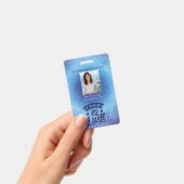 ブルースク活気づけるールスタッフの先生ID写真 バッジ (手持ち)