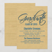 ブルースク素朴リプト卒業招待状 招待状 (正面/裏面)