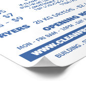 ブルースケッチ洗浄機、ランドリー、クリーニングサービス ポスター (角)