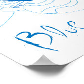 ブルースケッチ、抽象芸術 ポスター (角)