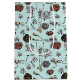 ブルースケルトン海スキューバダイバーアンドコーラル ミディアムペーパーバッグ (裏面)