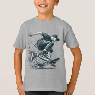 ブルースケートボーダーバーンドオレンジハッピーバースデーボーイ Tシャツ
