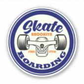 ブルースケートボード4"キスカットビニールシール シール (正面)