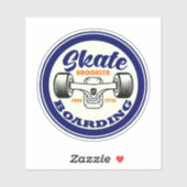 ブルースケートボード4"キスカットビニールシール シール (シート)