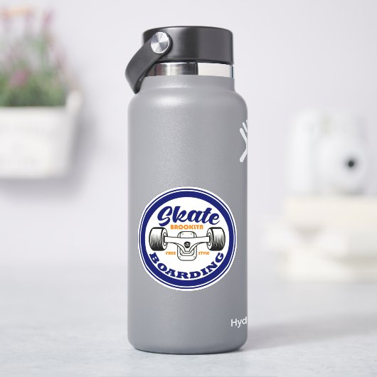 ブルースケートボード4"キスカットビニールシール シール (HydroFlask)