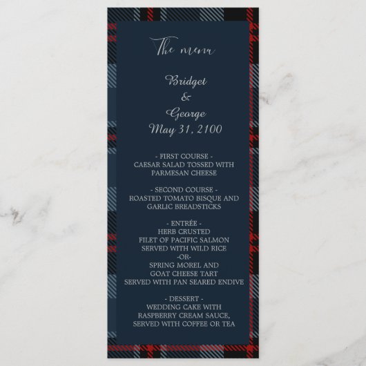 ブルースコットランドカントリーウェディングプログラム&メニュー プログラム (正面)