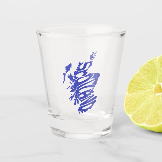 ブルースコットランドシルエットワードアート ショットグラス (正面)
