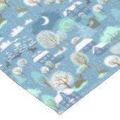 ブルースコットンテーブルクロスの子供のような冬のシーン テーブルクロス (アングル)