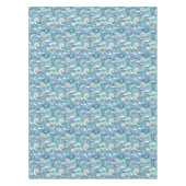 ブルースコットンテーブルクロスの子供のような冬のシーン テーブルクロス (正面)