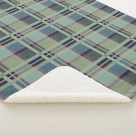 ブルースコティッシュレディタータンチェックパターン シェルパブランケット