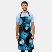 ブルースコンセントリックサークルオービタル抽象芸術 エプロン (着用した状態)