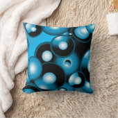 ブルースコンセントリックサークルオービタル抽象芸術 クッション (ブランケット)