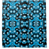 ブルースコンセントリックサークルオービタル抽象芸術 シャワーカーテン (正面)