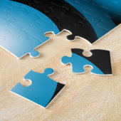 ブルースコンセントリックサークルオービタル抽象芸術 ジグソーパズル (側面)