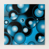 ブルースコンセントリックサークルオービタル抽象芸術 ジグソーパズル (横)