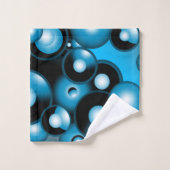 ブルースコンセントリックサークルオービタル抽象芸術 バスタオルセット (ウォッシュタオル)