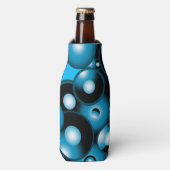 ブルースコンセントリックサークルオービタル抽象芸術 ボトルクーラー (ボトル正面)