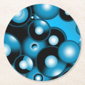 ブルースコンセントリックサークルオービタル抽象芸術 ラウンドペーパーコースター (正面)