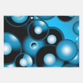 ブルースコンセントリックサークルオービタル抽象芸術 ラッピングペーパーシート (正面)