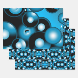 ブルースコンセントリックサークルオービタル抽象芸術 ラッピングペーパーシート
