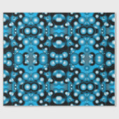 ブルースコンセントリックサークルオービタル抽象芸術 ラッピングペーパー (フラット)