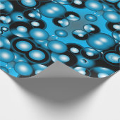 ブルースコンセントリックサークルオービタル抽象芸術 ラッピングペーパー (角)