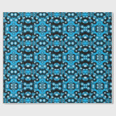 ブルースコンセントリックサークルオービタル抽象芸術 ラッピングペーパー (フラット)