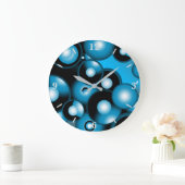 ブルースコンセントリックサークルオービタル抽象芸術 ラージ壁時計 (ホーム)