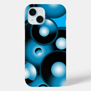 ブルースコンセントリックサークルオービタル抽象芸術 iPhone 15ケース