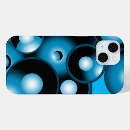 ブルースコンセントリックサークルオービタル抽象芸術 Case-Mate iPhoneケース (裏面 (横))