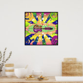 ブルースサイケデリックポスター ポスター (キッチン)