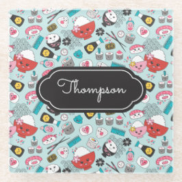 ブルースシかわいいキッチン ガラスコースター