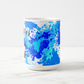 ブルースシェーズカラーのスプラッシュスタイリッシュスタイル コーヒーマグカップ (中央)