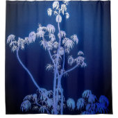 ブルースシャワー王室のカーテンの木のシルエット シャワーカーテン (正面)