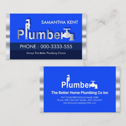 ブルースタイリッシュウォーターズプラムシグネージ 名刺 (正面/裏面)