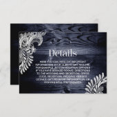 ブルースタイリッシュウッドレース結婚詳細 エンクロージャーカード (正面/裏面)