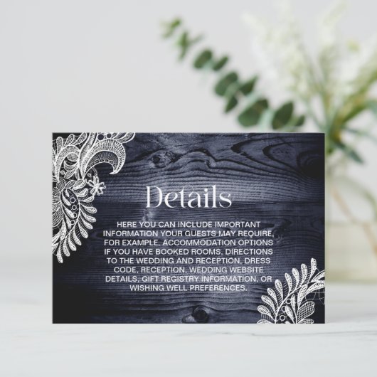 ブルースタイリッシュウッドレース結婚詳細 エンクロージャーカード (スタンド正面)