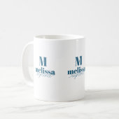 ブルースタイリッシュエレガントモノグラムコーヒーマグ コーヒーマグカップ (正面左)