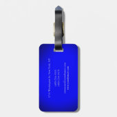 ブルースタイリッシュオユニークレンジモノグラムミニマリスト ラゲッジタグ (裏面縦)