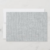 ブルースタイリッシュグモダンレーリネンベビーフォト誕生 案内状 (裏面)